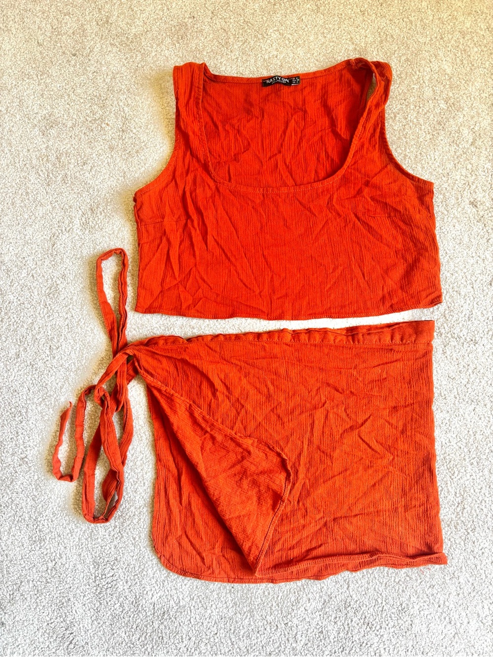 Nasty Gal Two-Piece Skirt Set Rust Swim Cover S